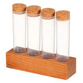  Набор для специй Sugar&Spice Rosemary 4 шт 50 мл на деревянной подставке SE105012996 