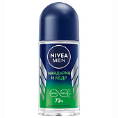 Дезодорант шариковый NIVEA мужской  Мандарин и кедр 50мл