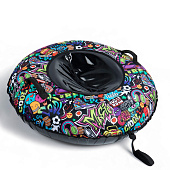 Тюбинг – ватрушка «Стикеры», диаметр чехла 110 см, разноцветная, чёрная, Winter Star Тюбинг – ватрушка «Стикеры», диаметр чехла 110 см, разноцветная, чёрная, Winter Star