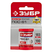 Припой ПОС 61 проволока 50г 1мм/ЗУБР Припой ПОС 61 проволока 50г 1мм/ЗУБР