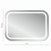 Зеркало с LED подсветкой Elis 100 white Sansa SEe1045Z Домино