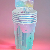  Набор бумажных стаканов 6 шт. "Magical birthday party", (9,5 см) 