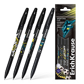Набор ручек шариковых 4 штуки ErichKrause R-301 Stick & Grip "Sport DNA", узел 0.7 мм, синие, европодвес Набор ручек шариковых 4 штуки ErichKrause R-301 Stick & Grip "Sport DNA", узел 0.7 мм, синие, европодвес