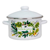 Кастрюля эмал 4,0л Травы и специи 01-Б1614/4М Кастрюля эмал 4,0л Травы и специи 01-Б1614/4М
