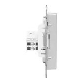 Розетка компьютерная встраиваемая RJ45 UTP cat 5e, цвет алюминий, EKF Эпика Розетка компьютерная встраиваемая RJ45 UTP cat 5e, цвет алюминий, EKF Эпика