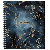  Тетрадь 48л. А5 гребень клетка Gold Floral Pattern, 3200-48 