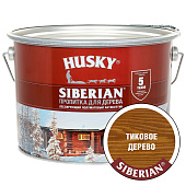 Антисептик HUSKY SIBERIAN полуматовый тиковое дерево 9л