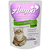  Влажный корм для кошек Амурр, 100 гр, желе, Утка с морковью 