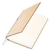  Ежедневник недатированный А5 145х213мм BRAUBERG Bamboo, резинка, держатель, 160л, бамбук, 117137 