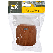 Выключатель накладной 2 клавиши, цвет дуб, с подсветкой, IEK GLORY