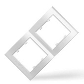 Рамка 2-х местная вертикальная Универсал Бриллиант 7947458 бел. Рамка 2-х местная вертикальная Универсал Бриллиант 7947458 бел.