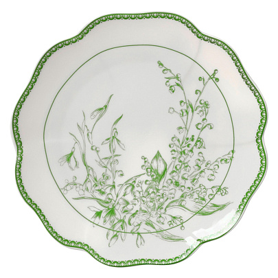  Тарелка десертная WY Bloomware, фарфор, белая, зелёная, 10791188 