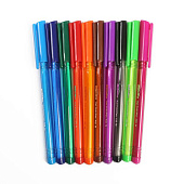  Набор ручек шариковых 10 цветов корпус треугольный тонированный в блистере на кнопке 2404961 