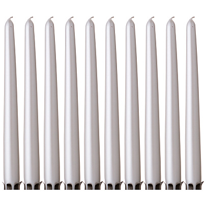  Набор свечей из 10 шт, h 24 см, перламутровый металлик, 348-639 