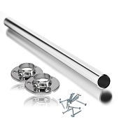 Штанга гардеробная 25х1000мм хром, с держат. Штанга гардеробная 25х1000мм хром, с держат.