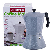 Кофеварка гейзерная 600мл (12 порций) из алюминия 2519GR Кофеварка гейзерная 600мл (12 порций) из алюминия 2519GR