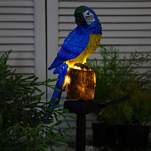 Светильник газонный Синий ара /солн батарея/белый теплый Светильник газонный Синий ара /солн батарея/белый теплый