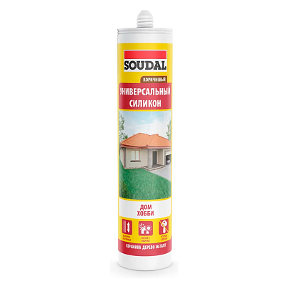  Герметик унивесальный силиконовый коричневый Soudal 280мл. 