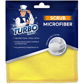 Салфетки для уборки чистящие TURBOMAG SCRUB микрофибра 330г/м2, 15х15 см, 3 шт. 