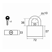Замок навесной ВС-IG1-70 (ВС1Ч-376П) всепогодный Замок навесной ВС-IG1-70 (ВС1Ч-376П) всепогодный