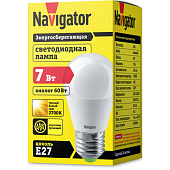  Лампа LED 7Вт Е27, шар, 2700К теплый Navigator 