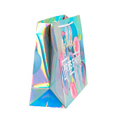 Пакет подарочный голографический, «Birthday Present», 32х26х12 см, 5307571
