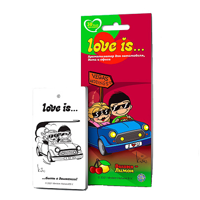  Ароматизатор подвесной картон LOVE IS… Вишня-лимон 