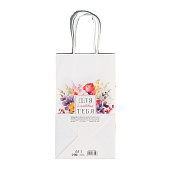 Пакет крафтовый «Для тебя», цветы, 12 х 21 х 9 см, 10183459 Пакет крафтовый «Для тебя», цветы, 12 х 21 х 9 см, 10183459