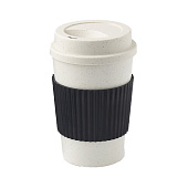 Стакан для кофе с крышкой WeatFiber, 350 мл, 8,8х14 см, белый/черный 10747646