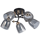 Люстра классическая 60Вт Е27 Черная 12229/5BK+FGD GR /ЭкономСвет Люстра классическая 60Вт Е27 Черная 12229/5BK+FGD GR /ЭкономСвет