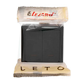 Выключатель накладной 2 клавиши, цвет черн. бархат с подсветкой, Lezard LETO Выключатель накладной 2 клавиши, цвет черн. бархат с подсветкой, Lezard LETO