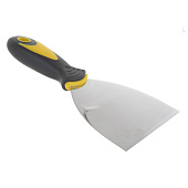 Шпатель 100мм, двухкомпонентная ручка, нержавеющая сталь, STAYER MAXFlat Шпатель 100мм, двухкомпонентная ручка, нержавеющая сталь, STAYER MAXFlat