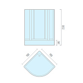 Душевая кабина 90х90х215 1/4 круга низкий поддон стекло 4мм тонированное 8420 ODA Душевая кабина 90х90х215 1/4 круга низкий поддон стекло 4мм тонированное 8420 ODA