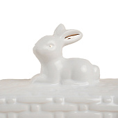  Маслёнка «Лесные кролики», 20,5х11х15,5 см, белая 9824834 