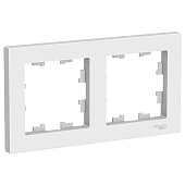 Рамка для розеток и выключателей, 2 поста, цвет белый, SE AtlasDesign
