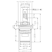 Кран-букса для смесителя 1/2" квадрат шток 7х7мм 90° металлокерамика 575-001
