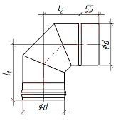 Отвод 90 d150 0,8мм 430