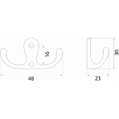 Крючок мебельный Двойной малый серебро, 302032 Крючок мебельный Двойной малый серебро, 302032