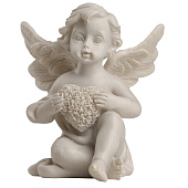  Сувенир Белоснежный ангел с цветочным сердцем, 7х5,5х5 см, полистоун, 4053243 