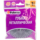  Губка для мытья посуды металлическая, PATERRA, 1шт. в уп. 406-078 