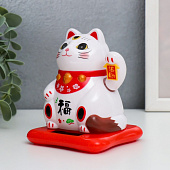 Маятник Кот манэки-нэко косынка с цветами, пластик, белый, 9,5х10х9,5 см, 7353572 Маятник Кот манэки-нэко косынка с цветами, пластик, белый, 9,5х10х9,5 см, 7353572