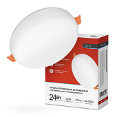  Светильник точечный LED RLP 24Вт круг белый безрамочный IP20 (d170х34/монтажн d45-140) /In Home 