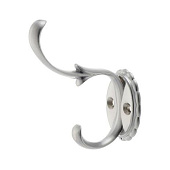 Крючок мебельный двухрожковый, малый, матовый хром KR 0111 SC Крючок мебельный двухрожковый, малый, матовый хром KR 0111 SC