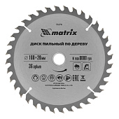 Пильный диск по дереву, 160х20мм,36 зубьев,кольцо 16/20Matrix Пильный диск по дереву, 160х20мм,36 зубьев,кольцо 16/20Matrix
