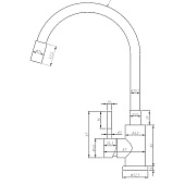 Смеситель для кухни Snake гибкий излив черный K44BTotal Esko Смеситель для кухни Snake гибкий излив черный K44BTotal Esko