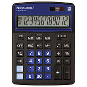 Калькулятор настольный BRAUBERG EXTRA-12-BKBU (206x155мм), 12 разрядов, ЧЕРНО-СИНИЙ, 250472