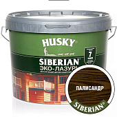  Защит. декор. покрытие HUSKY SIBERIAN ЭКО-ЛАЗУРЬ полуматовый (палисандр) черное дерево 9л 
