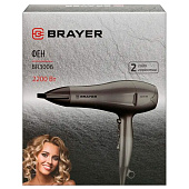 Фен BRAYER BR3006, 2 cкорости, 3 режима 2200 Вт