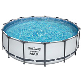 Бассейн каркасный Bestway Steel Pro MAX 56438, 457?122 см, фильтр-насос, лестница, тент, круглый
