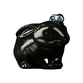 Кашпо "Зайчиха с зайчонком" черный с серебром, 10см 10792046 Кашпо "Зайчиха с зайчонком" черный с серебром, 10см 10792046